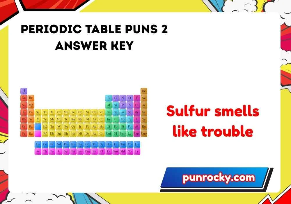Periodic Table Puns 2 Answer Key